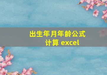 出生年月年龄公式计算 excel